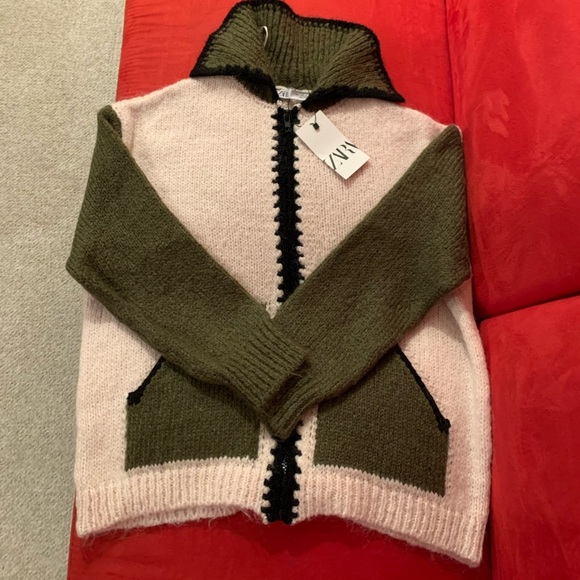 Zara COMBINATION KNIT CARDIGAN - Picture 8 of 8